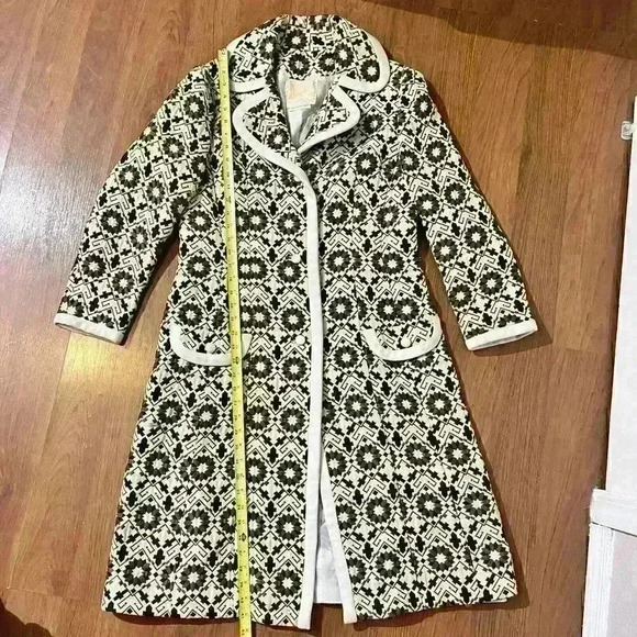 Vintage LILLI ANN Paris 50s 60s Tapestry Jacquard Button Mod House Coat Jacket - Picture 13 of 16